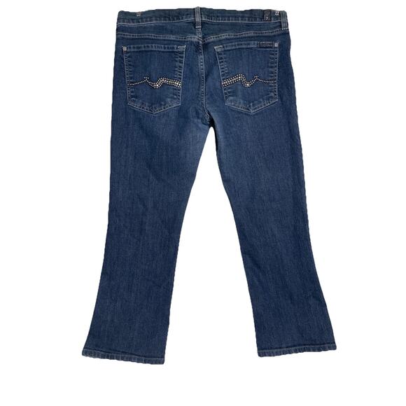 7 For All Mankind Rhinestone Embellished Jeans Dark JU075Y702T Size 31 - Picture 3 of 4